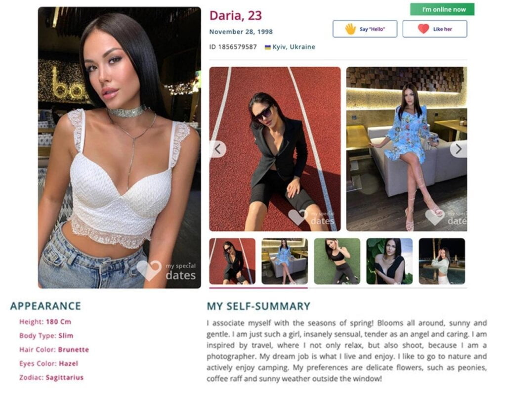 female dating profile bio example