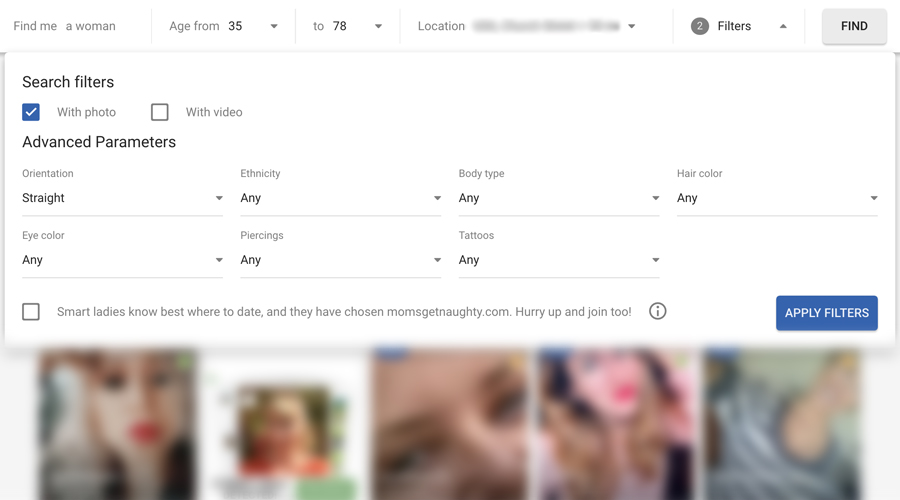 adultfriendfinder search filters