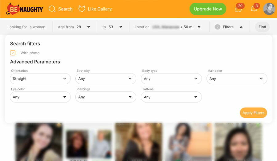 benaughty search filters