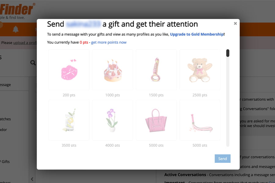 Friendfinder Virtual Gifts 