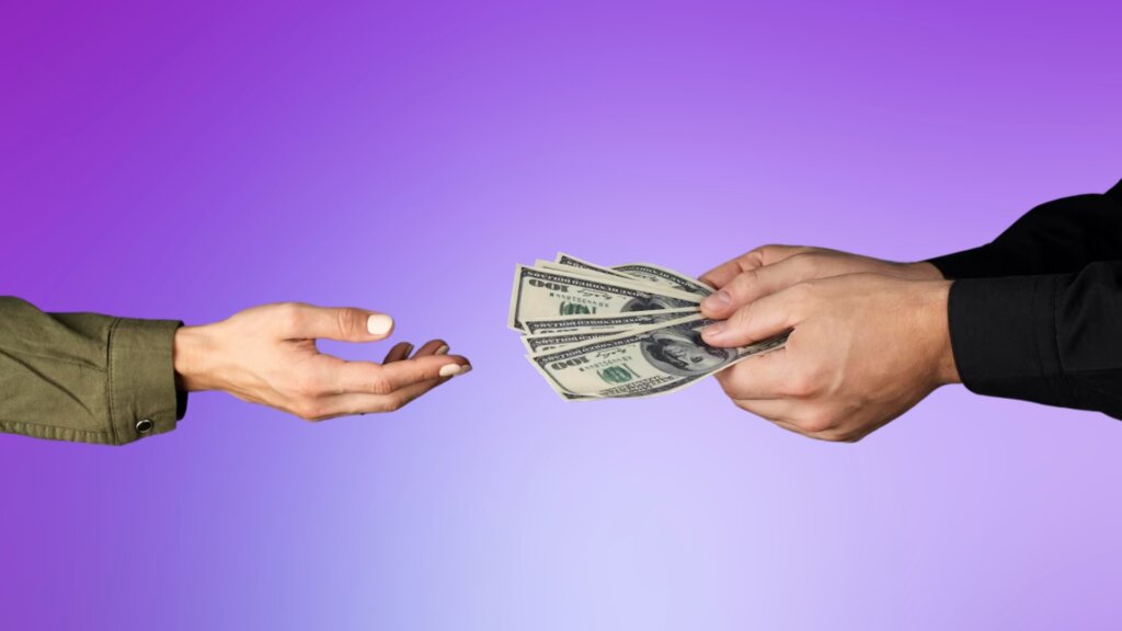 rich man giving money