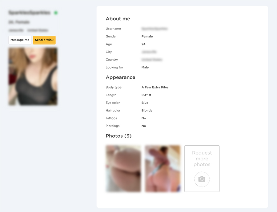 wannahookup female profile