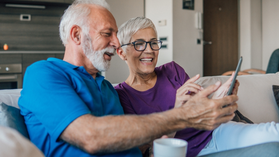 couple using dating site for over 60