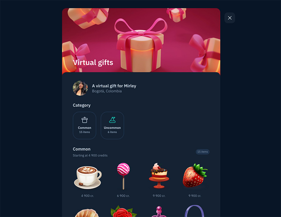 chattyspace virtual gifts